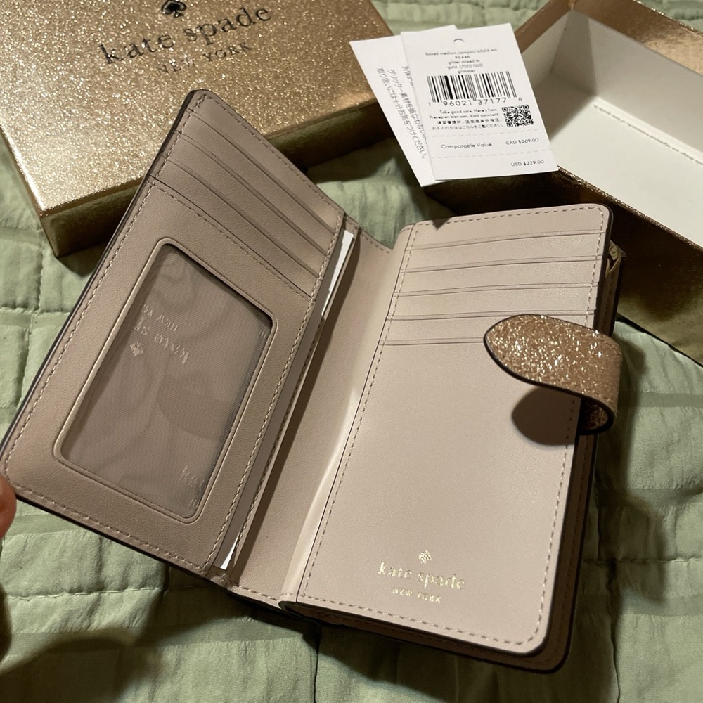Kate Spade Gold and Cream Wallet